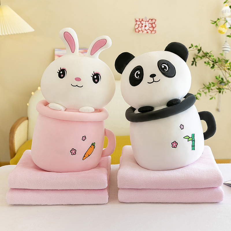 夏季婴儿空调被卡通小兔子儿童夏凉薄棉被子宝宝幼儿园午睡抱枕女