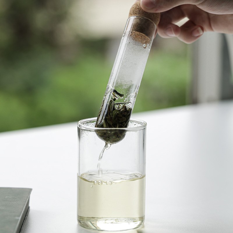玻璃试管茶漏茶滤茶叶过滤器内置茶隔防烫手泡茶神器过滤网创意