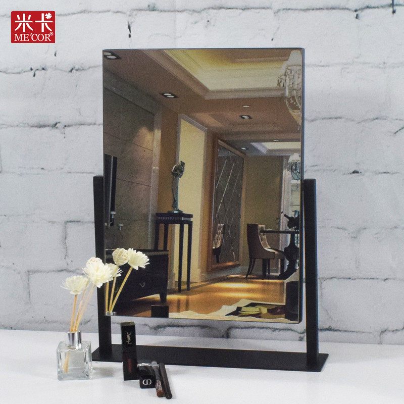 米卡化妆镜不带灯台式公主镜桌面镜子结婚网红高清大号梳妆镜宿舍