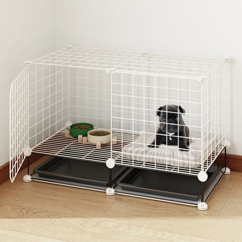 法斗狗笼小型犬家用狗栅栏宠物围栏室内博美狗笼子专用带厕所分离