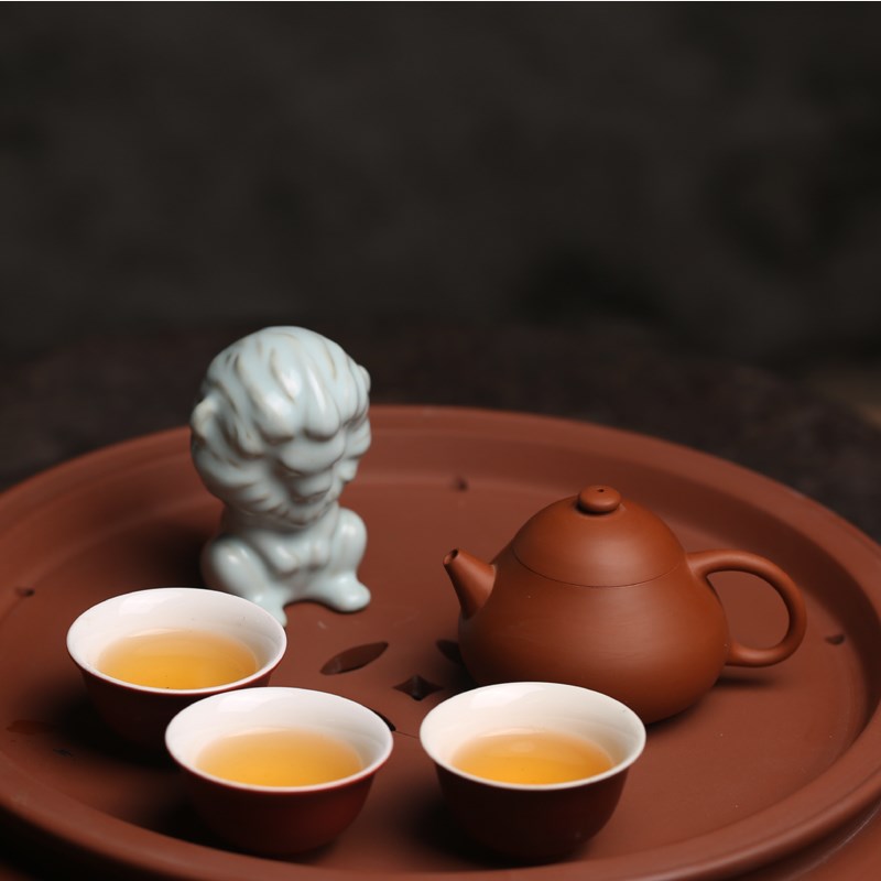 汝窑狮子瑞兽雄狮陶瓷茶宠摆件茶玩小摆设可养淋茶水开片创意送礼