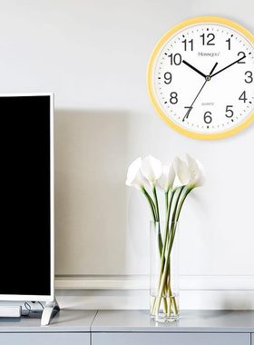 挂钟客厅装饰钟彩色钟表学生钟表时尚6寸直简约创意挂钟钟表销