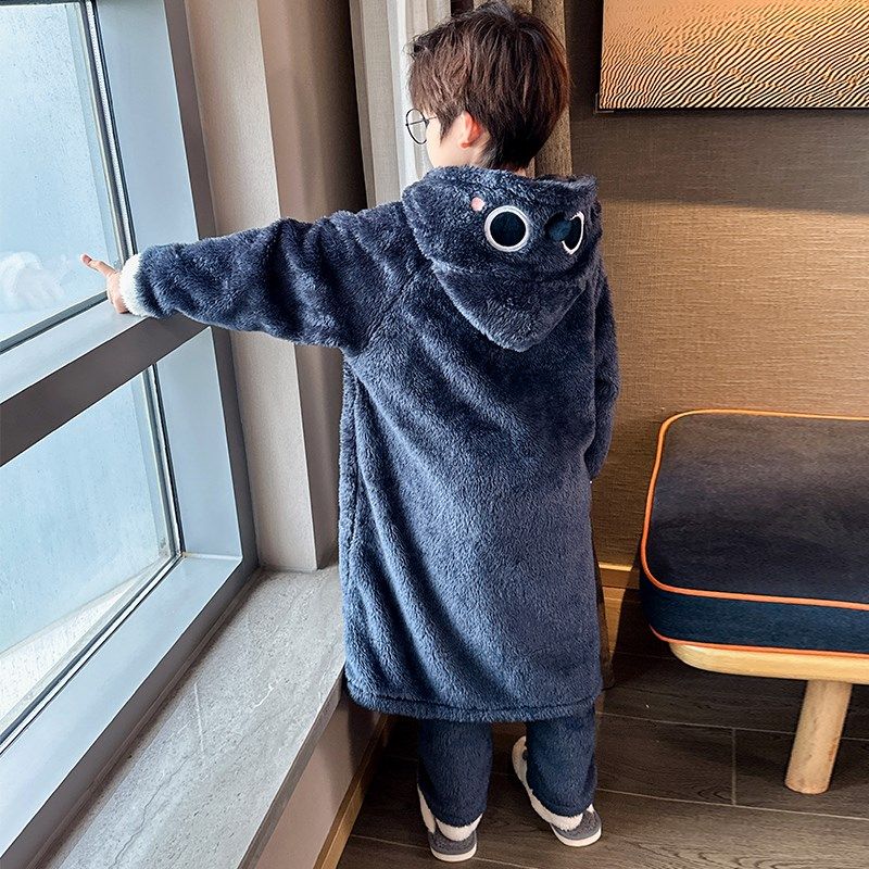 儿童睡衣珊瑚绒秋冬季法兰绒男童孩加厚款保暖连帽睡袍家居服套装,童装/婴儿装/亲子装,家居服套装,淘宝优惠券,粉丝福利购,淘宝优惠卷