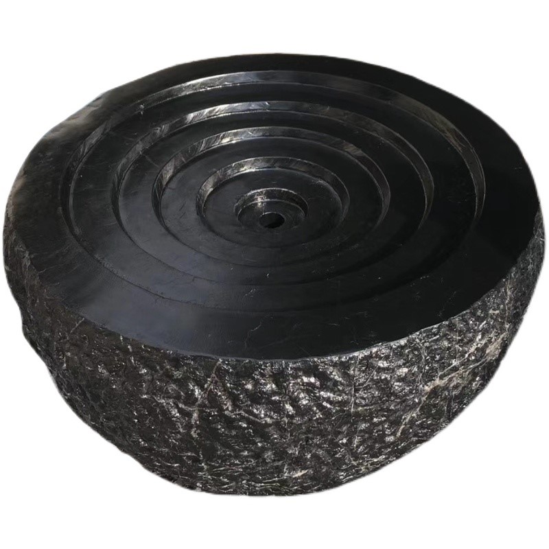 天然黑山石水钵日式流水景观户外庭院禅意造景园林异性切片雕定制