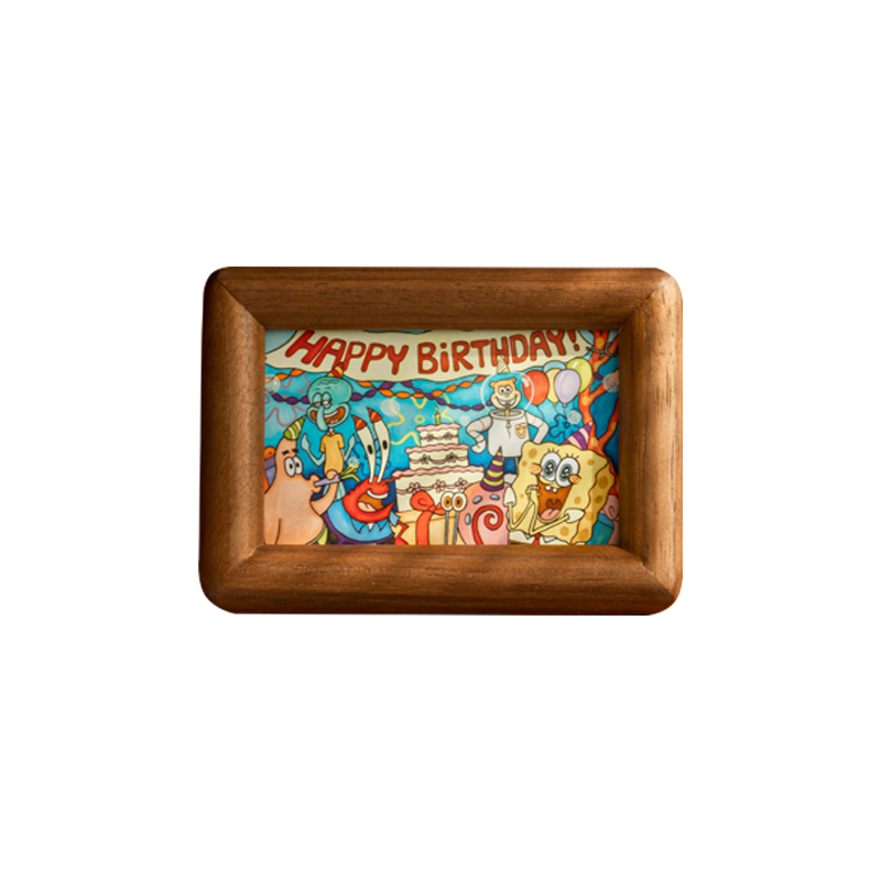 创意迷你拍立得实木榫卯小相框打印diy洗宝宝照片3寸摆台挂墙定制