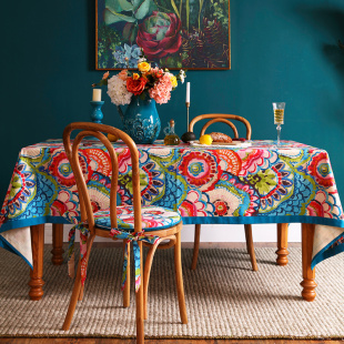 如琪美式桌布防水免洗高级感轻奢长方形客厅餐桌布艺欧式茶几台布