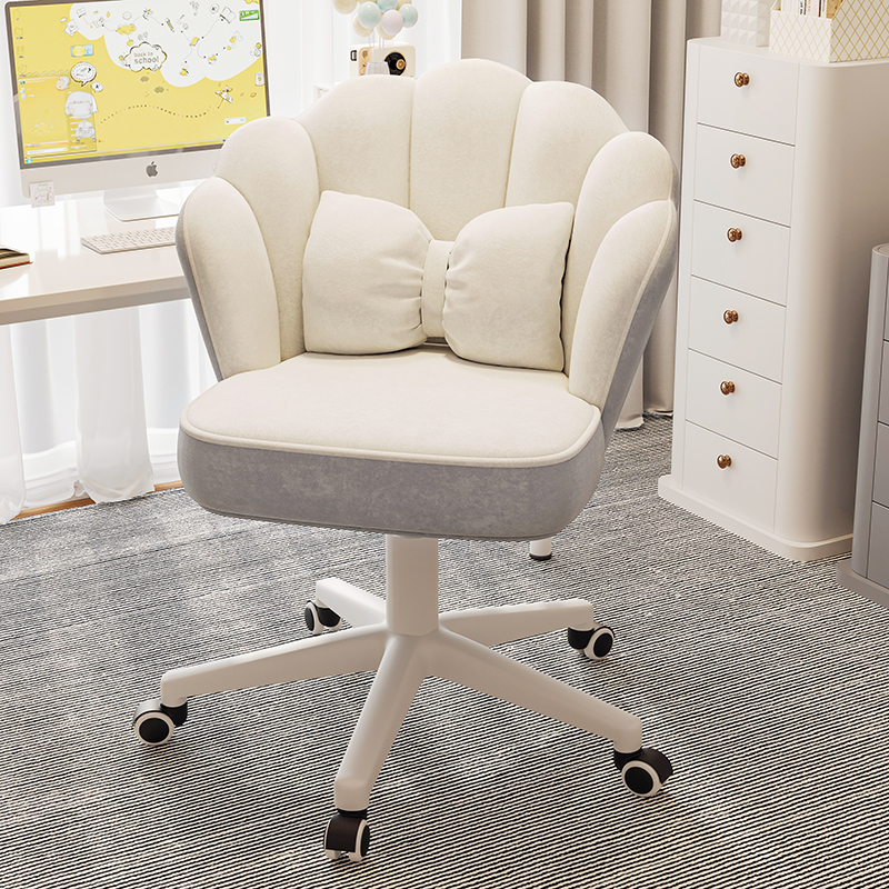 化妆椅家用女生卧室梳妆台凳子靠背美甲椅子轻奢高级感花瓣公主椅