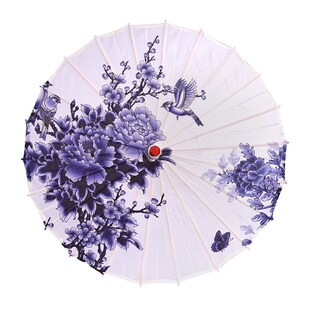 三曼多 青花瓷油纸伞道具舞蹈伞演出绸布伞装饰cos古风女古典江南