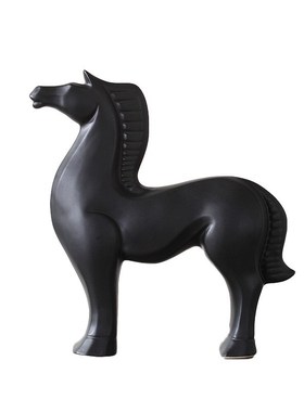 北欧黑白家居装饰品简约陶瓷工艺品马摆件客厅电视柜酒柜软装摆设