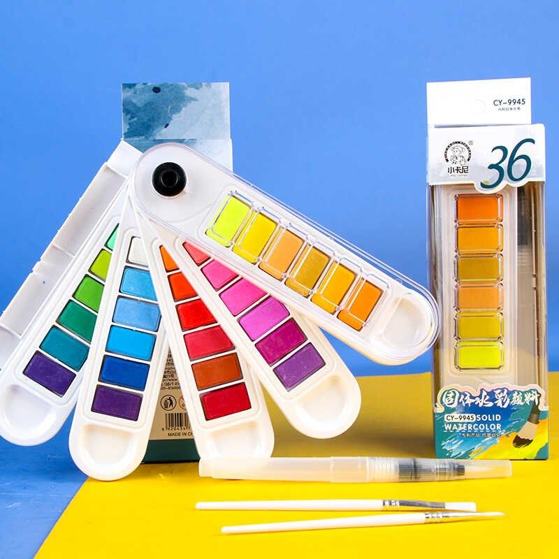 扇形固体水彩颜料套装便携水粉学生画画24色美术填色水粉初学12色,文具电教/文化用品/商务用品,水彩颜料,淘宝优惠券,粉丝福利购,淘宝优惠卷