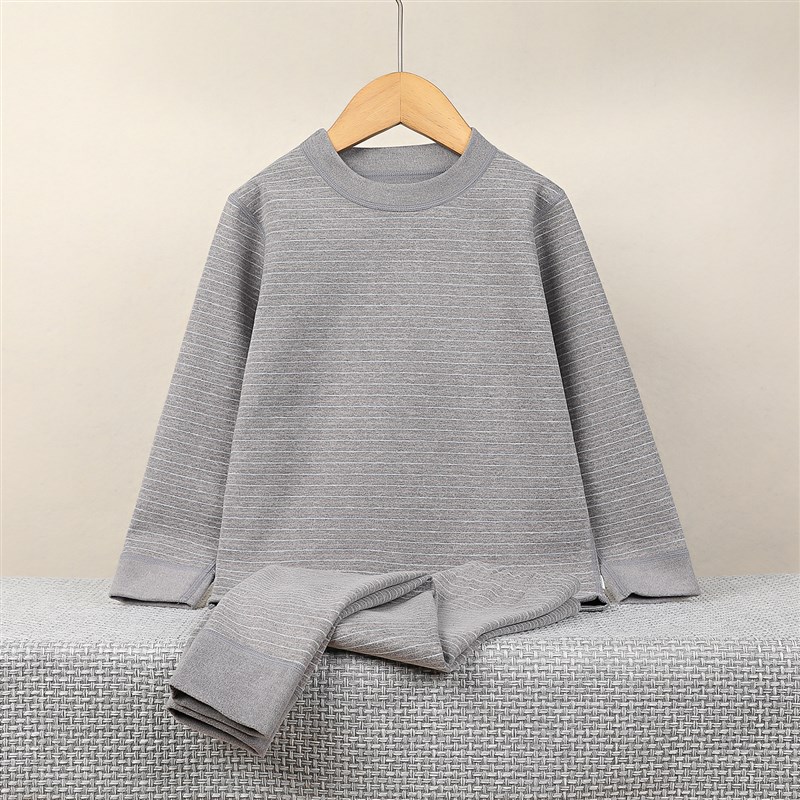 儿童A类蚕丝德绒男童加绒秋衣秋裤宝宝女童秋冬保暖内衣套装童装