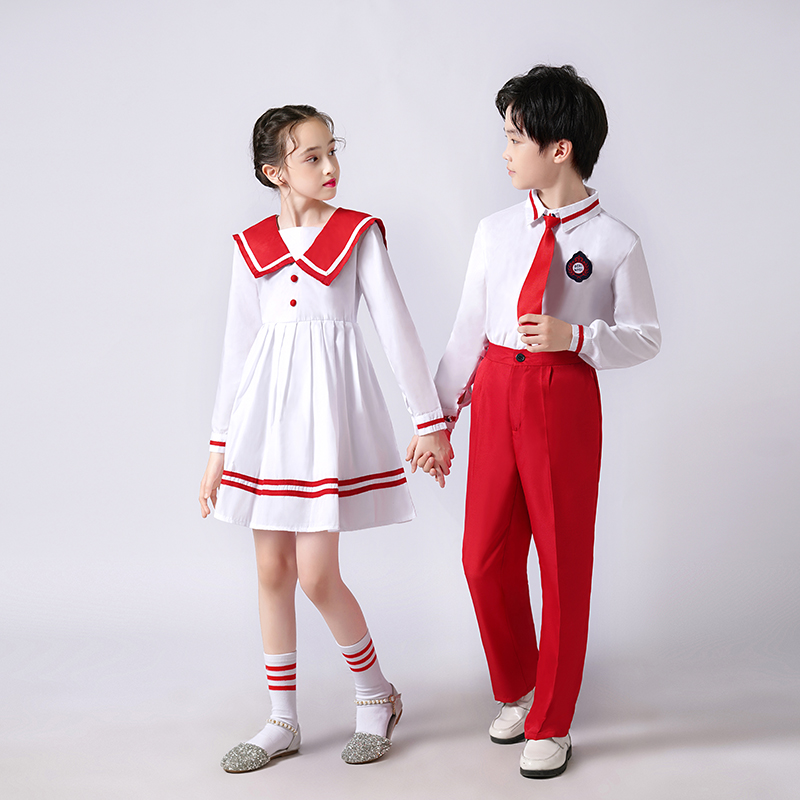 儿童演出服女童舞蹈服小学生元旦大合唱男童礼服诗歌朗诵表演服装