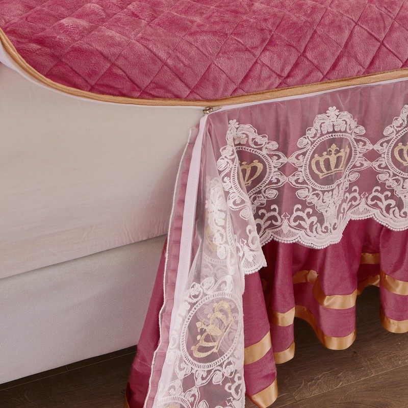 防滑防静电加厚夹棉欧式水晶绒床裙单件冬季床罩套1.5m1.8m可拆洗,床上用品,床裙,淘宝优惠券,粉丝福利购,淘宝优惠卷