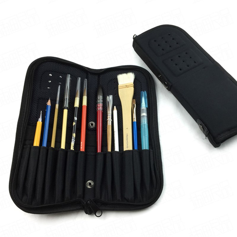 包邮 专业水彩 油画 水粉画笔包 透气画笔袋 毛笔笔帘 画笔包笔袋