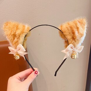 女童毛绒橘猫耳朵发箍儿童拍照装饰道具氛围宝宝可爱超萌头饰发饰