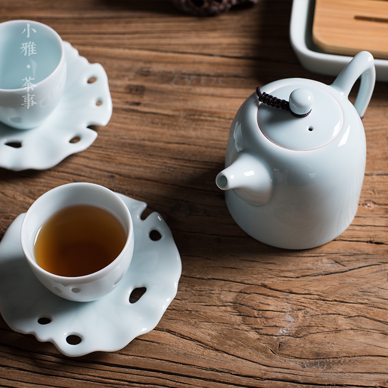 小雅 影青贵妃壶 手工陶瓷泡茶壶 日式功夫茶具 青瓷茶器家用茶具