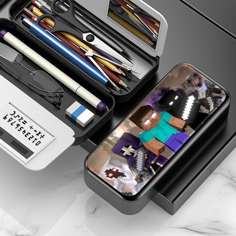 我的世界方块人可爱大容量笔袋女孩中小学生铅笔盒儿童卡通文具盒