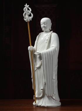 戴玉堂 陶瓷地藏菩萨像 德化白瓷地藏王菩萨佛像客厅供奉家用摆件