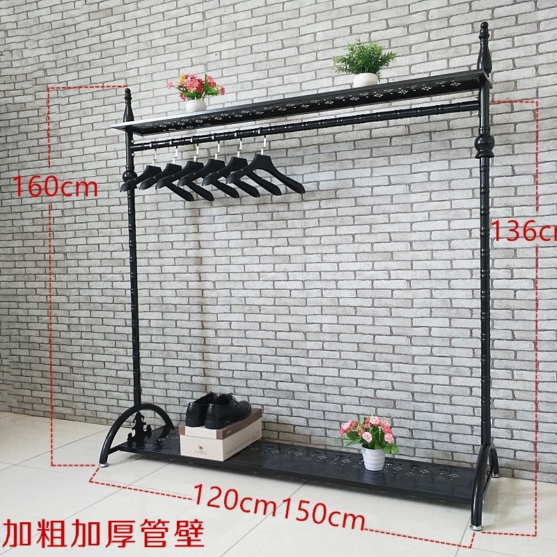 复古铁艺包架鞋架收纳架服装店展示架落地橱窗陈列架置物架衣帽架