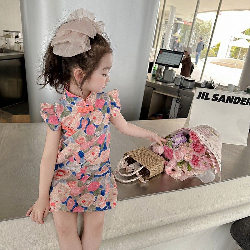 女童夏装短袖公主裙2024新款女宝宝夏季莫奈复古中国风花朵连衣裙,童装/婴儿装/亲子装,连衣裙,淘宝优惠券,粉丝福利购,淘宝优惠卷