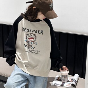 女童卫衣春秋款2024新款儿童初秋长袖卡通洋气秋装中大童秋季上衣