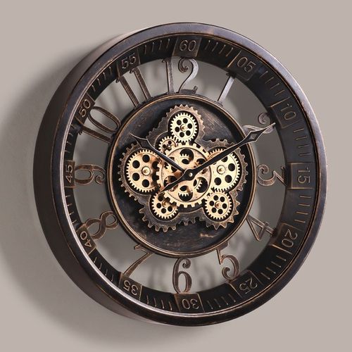 复古齿轮机械挂钟客厅2025新款轻奢高级感高端艺术创意时钟表挂墙