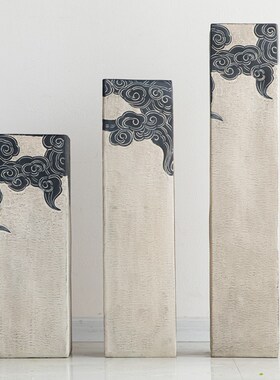 新中式禅意仿古祥云展示柱栓马柱家居客厅玄关装饰品落地摆件底座