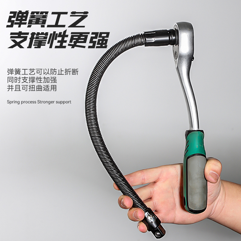 电动扳手弹性软连接杆加长万向软轴转换头套筒1/2大飞接头器工具