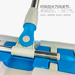 雅高平板拖把家用替换布大号不锈钢夹毛巾伸缩墩布地拖可拆洗拖布