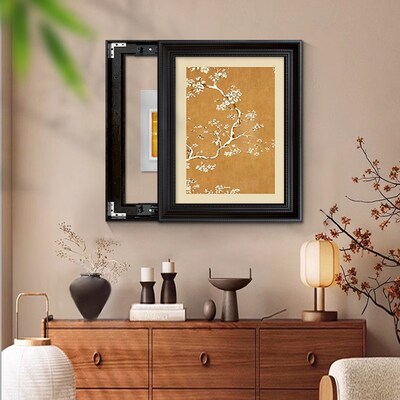 法式中古风电表箱装饰画 划配电箱遮挡挂画 划电源总开 关壁