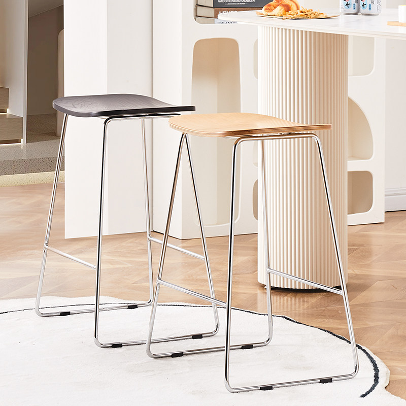 中古铁艺吧椅设计师款轻奢家用实木吧台椅酒吧凳子简约极简高脚凳,住宅家具,家用高脚椅,淘宝优惠券,粉丝福利购,淘宝优惠卷