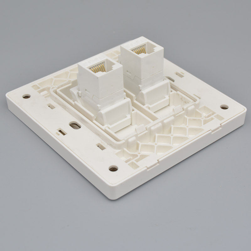 86型暗装千兆网络网口面板直通头双口直插水晶头六类网线电脑插座,电子/电工,电脑插座,淘宝优惠券,粉丝福利购,淘宝优惠卷