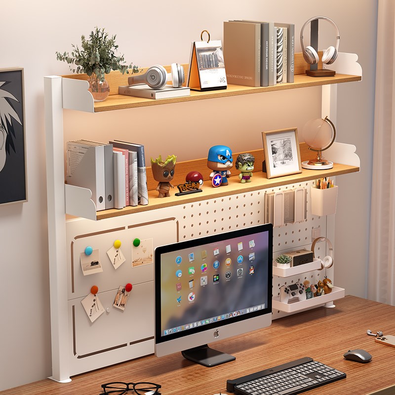 桌上书架洞洞板桌面书桌置物架学习桌电脑桌夹式收纳架儿童立式