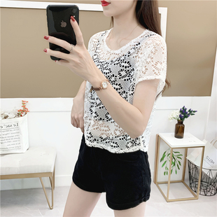 透气外搭宽松泳衣罩衫 可下水镂空花朵罩衣外套女薄款 短款 2021夏季