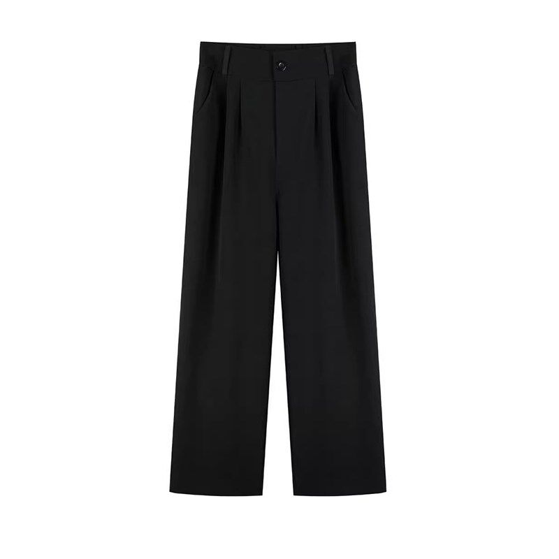 150cm灰色西装裤女小个子2025新款夏季垂感阔腿裤直筒休闲西裤xxs