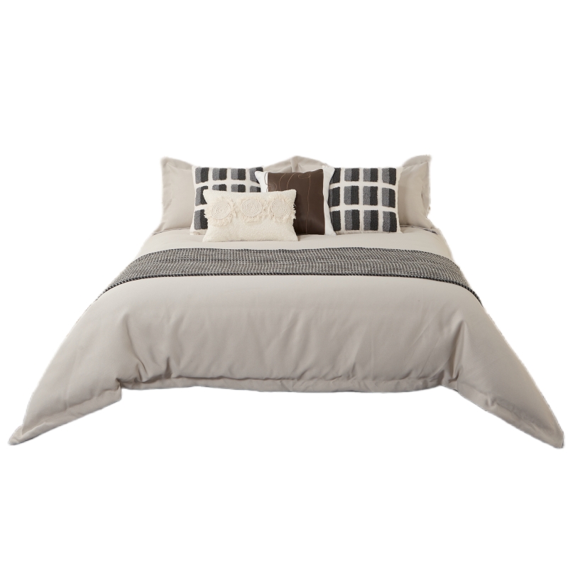 展厅样板间 家具配套床品 轻奢意式侘寂风 高端软装床品多件套 灰