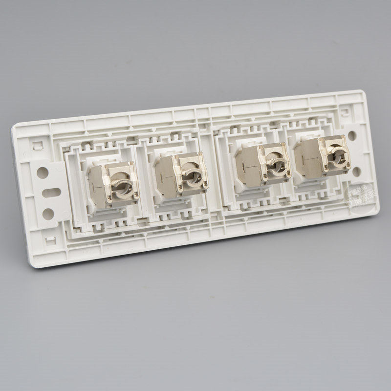 118型四位超六类网络面板含4个千兆网线口面板四口超六类电脑插座