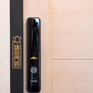 招吉猫请按门铃贴纸智能锁门铃提示贴防水防敲门神器提示标语