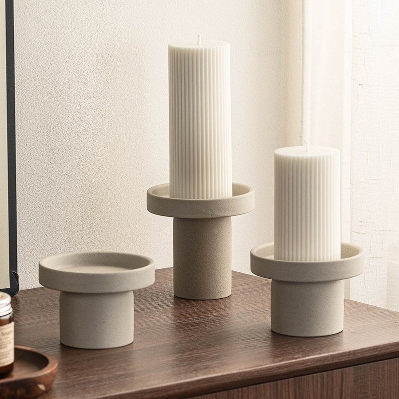 简约覆古陶瓷烛台托盘香薰蜡烛台座高级感高脚底座轻奢氛围感摆件,家居饰品,烛台,淘宝优惠券,粉丝福利购,淘宝优惠卷