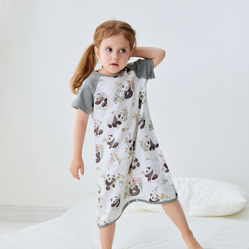 721星球婴儿睡袋夏季短袖两粒扣睡袋儿童竹棉短袖宝宝连体衣宽松,婴童用品,睡袋/防踢被,淘宝优惠券,粉丝福利购,淘宝优惠卷