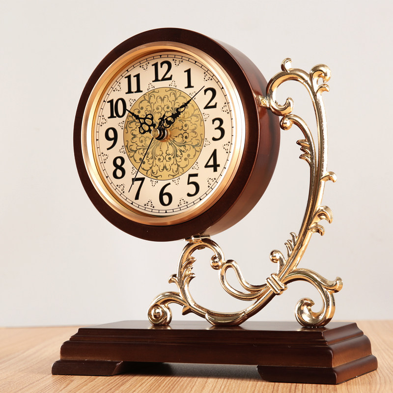 艺森欧式复古实木座钟客厅家用大号静音时钟摆件简约桌面台式钟表,家居饰品,座钟,淘宝优惠券,粉丝福利购,淘宝优惠卷