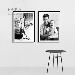 明星海报李小龙装饰画有框画客厅卧室酒吧咖啡厅墙壁挂画铝合金画