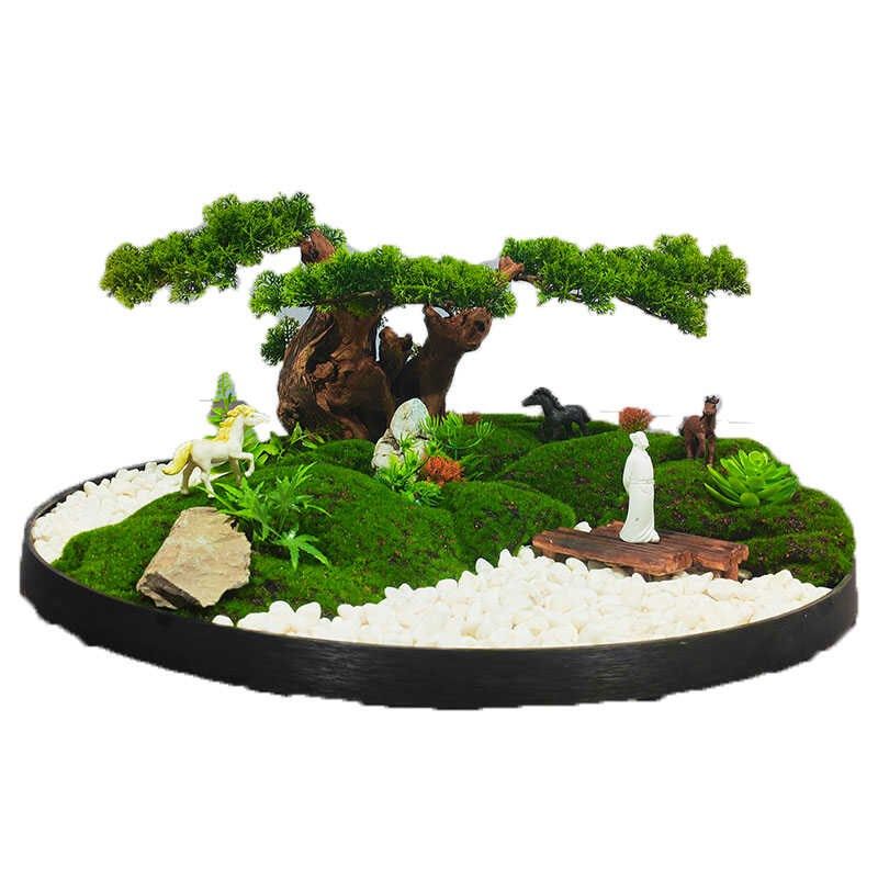 新中式餐桌桌花酒店圆桌转盘枯山水摆件餐厅桌面中间造景装饰沙盘,家居饰品,餐桌花艺,淘宝优惠券,粉丝福利购,淘宝优惠卷