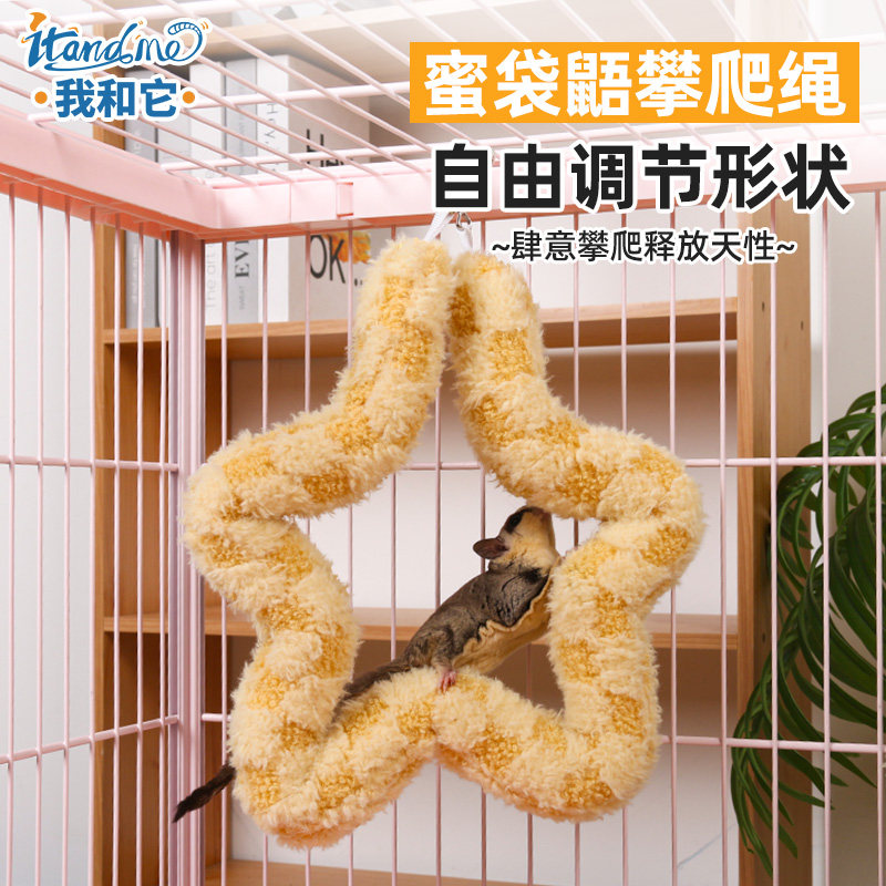 我和它蜜袋鼯玩具解闷自嗨攀爬绳图片
