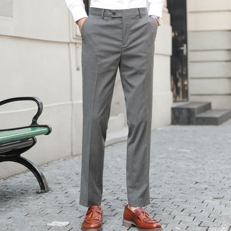 黑色西裤男直筒宽松春秋商务正装休闲垂坠西服长裤修身职业西装裤