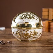 饰烟灰缸 金属装 欧式 烟灰缸大号防摔客厅家用防风带盖茶几创意个性