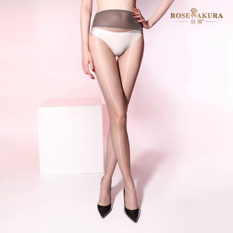 珞樱新1D超薄极光网纱腰无缝丝袜女丝滑透明连裤袜定脚型夏8412