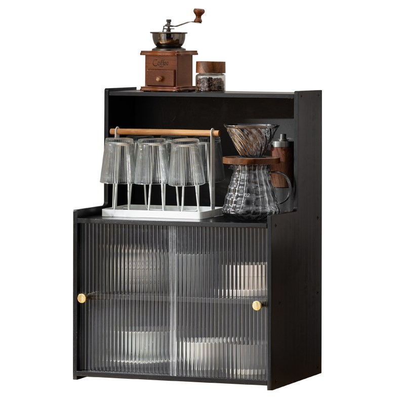 桌面杯架家用防尘茶杯置物架多功能收纳柜非实木小型咖啡杯展示架