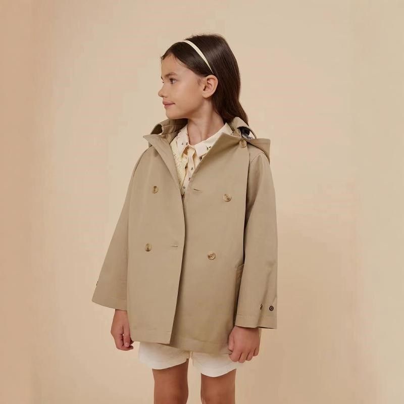 女童卡其色中长款风衣 儿童抽绳收腰风衣外套 24新樱桃袖章秋冬款,童装/婴儿装/亲子装,风衣,淘宝优惠券,粉丝福利购,淘宝优惠卷