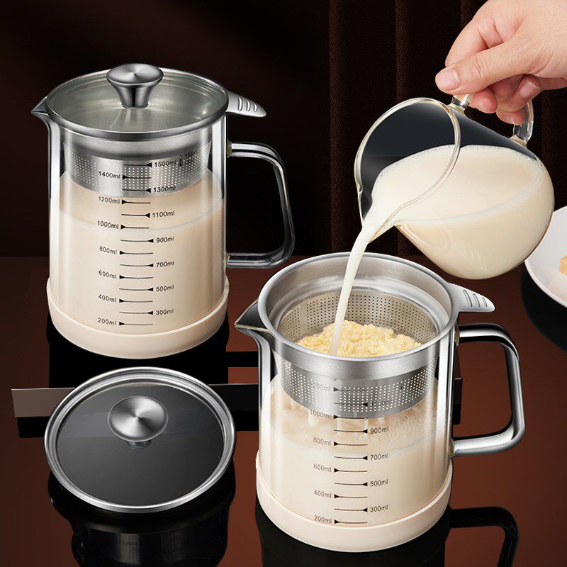 玻璃豆浆过滤网神器量杯家用厨房破壁机果汁漏网筛豆浆壶鱼汤隔渣